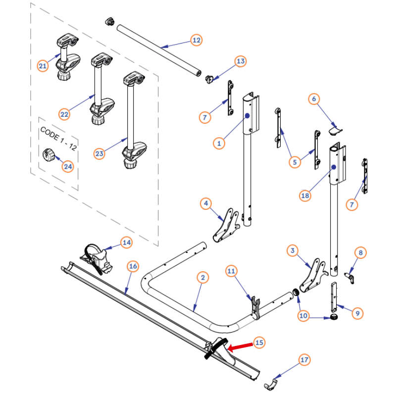 BR-Systems Bikehalter RH rechts zu Bike Lift (Nr. 5101104)