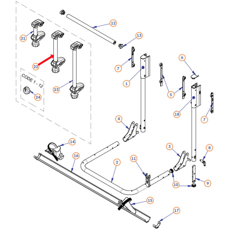 BR-Systems Abstandshalter lang für 3. Rad zu Bike Lift (Nr. BKL-ACC-GAL)