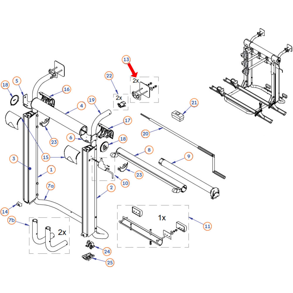 BR-Systems Aufnahme Halter zu Bike Lift (Nr. 5101110)