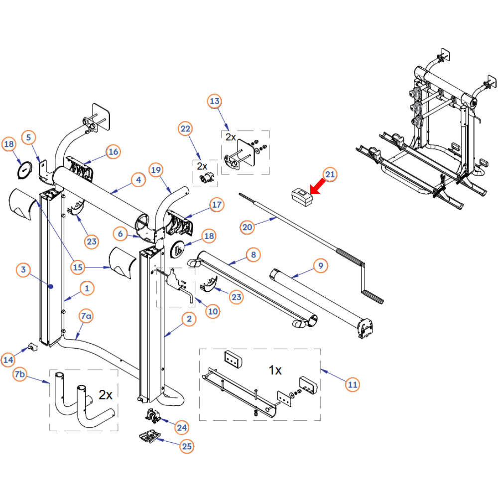 BR-Systems Riegelschloss 2 Stück für Bike Lift (Nr. 1000416)