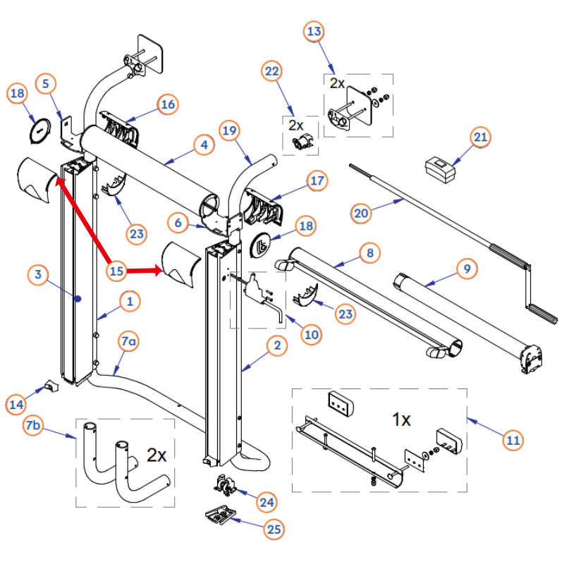 BR-Systems Endkappe vorne zu Bike Lift (Nr. 0500466)